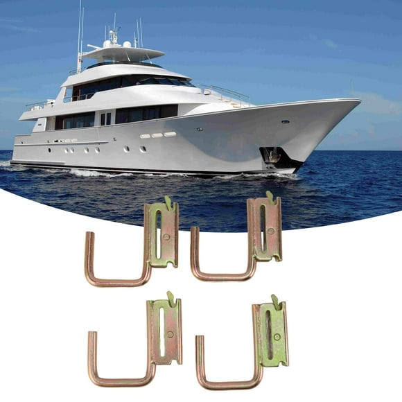 E Track Hanger, Heavy Duty 4pcs Stable Maximum Load 1200 Pounds Space Saving E Track J Hook Universal Rustproof for Marine Bedroom