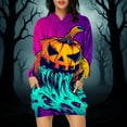 thumbnail image 2 of Taqqpue Halloween Costume Hoodie Dress for Women Fashion Ghost Pumpkin Witch Mini Dresses Long Sleeve Outfit Cosplay Halloween Party Dress with Pockets, 2 of 7