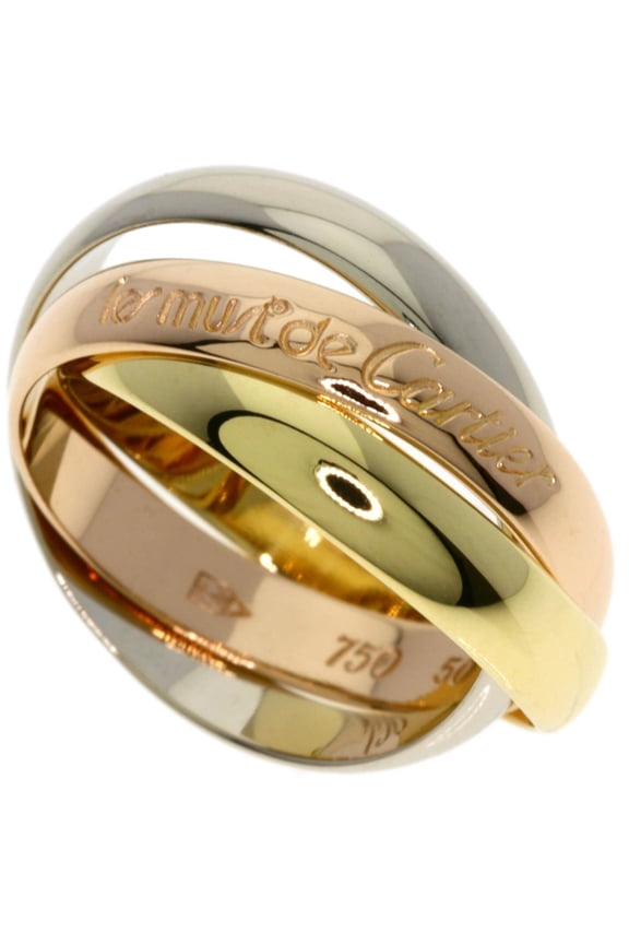 Pre-Owned Cartier Trinity #50 Ring - 18K Pink Gold/18K Yellow White Gold Women's CARTIER