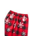 thumbnail image 5 of Family Matching Christmas Pajamas, Cartoon Elk Print Long Sleeve Tops Snowman Snowflake Print Plaid Pants for Dad Mom Kids Baby, 5 of 7