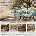 thumbnail image 6 of Round Outdoor Tablecloth with Umbrella Hole and Zipper, Coastal Botanical Tablecloth with Elastic Waterproof, Palm Leaves Beach Starfish Shell Summer Patio Table Covers for 55" - 60" Pool Tables, 6 of 9