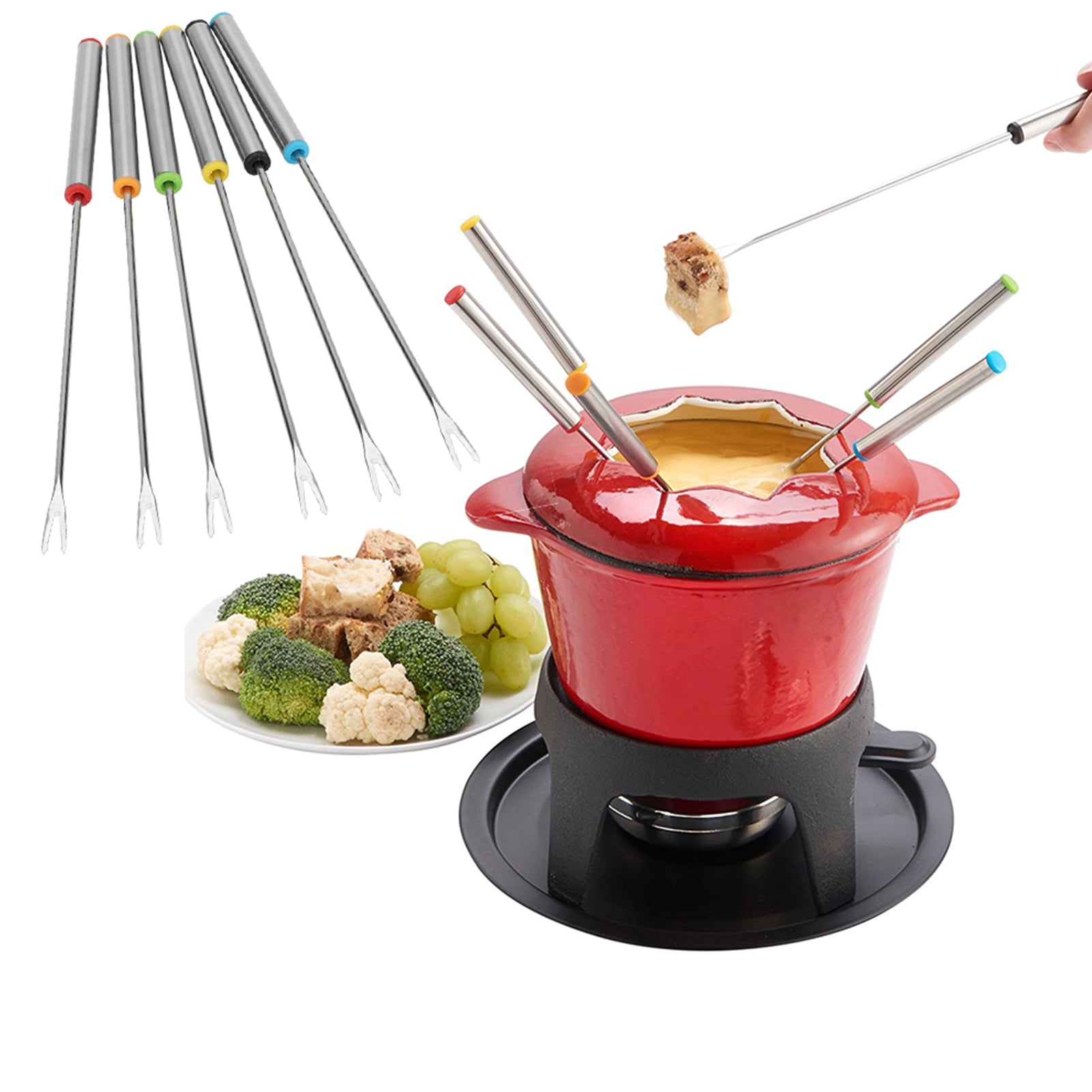 Stainless Steel Hot Pot Forks 6pcs Cheese Fondue Forks - View #12