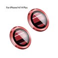 thumbnail image 2 of Stereoscopic scratch resistant rear lens protector tempered glass membrane cover-Red For iPhone14/14 Plus, 2 of 3