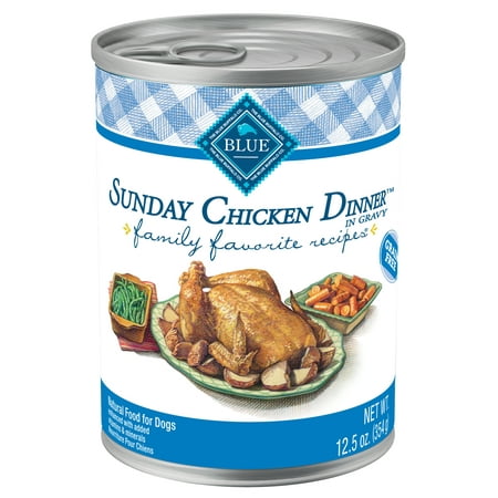 Blue Buffalo Family Favorites Sunday Chicken Grain Free Wet Dog Food, 12.5-oz cans, Case of