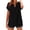 Black-1, variant on Womens Linen Button Down Shirts Henley V Neck Short Sleeve Oversized Solid Tops Work Blouses Casual Dressy Tunics