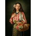 thumbnail image 2 of Ghergut, Cornelia 14x18 Black Ornate Wood Framed with Double Matting Museum Art Print Titled - Romanian Flower, 2 of 4
