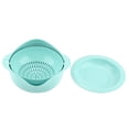thumbnail image 1 of Cesta giratoria de paja de trigo para fregadero de cocina, ecológica y práctica, color verde, L, escurridor de verduras de doble capa, 1 of 8