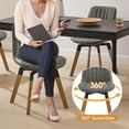 thumbnail image 3 of Art Leon Dining Chairs with Wooden Legs, Swivel PU Leather, Set of 2,Gray, 3 of 8