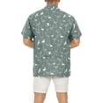 thumbnail image 4 of HAPPY BAY Men's Vacation Front Pocket Cruise Tops Button Down Shirt Summer Aloha Holiday Camping Funky Shirts For Mens M Grey, Flamingo, 4 of 4