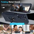 thumbnail image 2 of Motorola Moto G 5G 2022 Case with Screen Protector[2 Pack],HTOOO Heavy Duty Shockproof Full Body Protective Phone Cover,Built in Rotatable Magnetic Ring Holder Kickstand,Navy Blue, 2 of 6