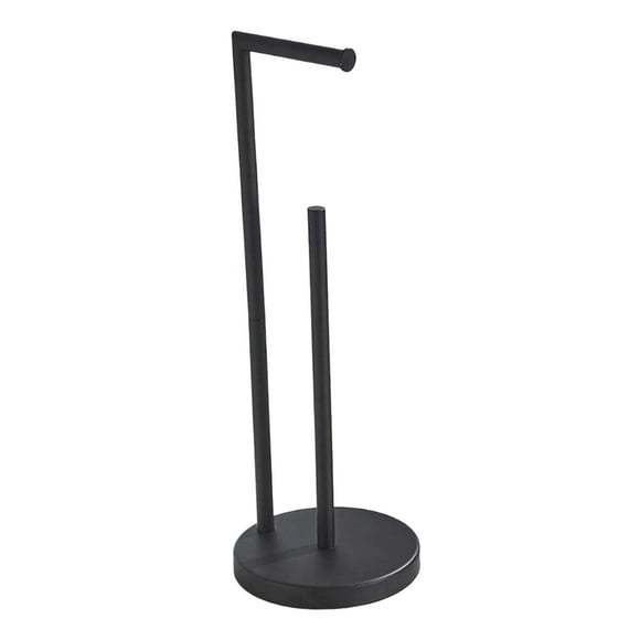 Toilet Paper Holder Stand Bathroom, Holds 3 Rolls Large Capacity Rustproof Floor Freestanding Stainless Steel Storage Tissue Rolls Rack Black