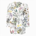 thumbnail image 5 of Paguaki Womens Floral Print 3/4 Sleeve Tunic Top Crewneck Blouse Soft Breathable Lightweight Casual Everyday T Shirts, 5 of 5