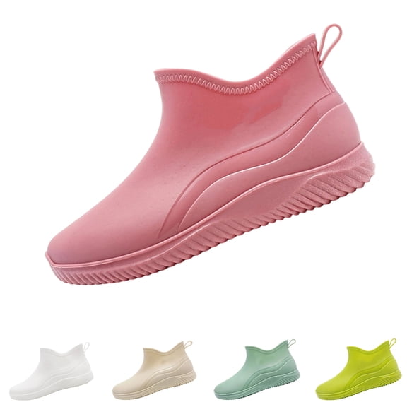 Mfakffe Women's Short Ankle Rain Boots, Waterproof Lightweight Garden Shoes, Non-Slip Easy Clean for Work Outdoor Walking Daily Use