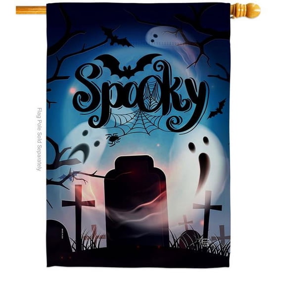 Ornament Collection H192287-BO 28 x 40 in. Spooky Night House Flag with Fall Halloween Double-Sided Decorative Vertical Flags Decoration Banner Garden Yard Gift