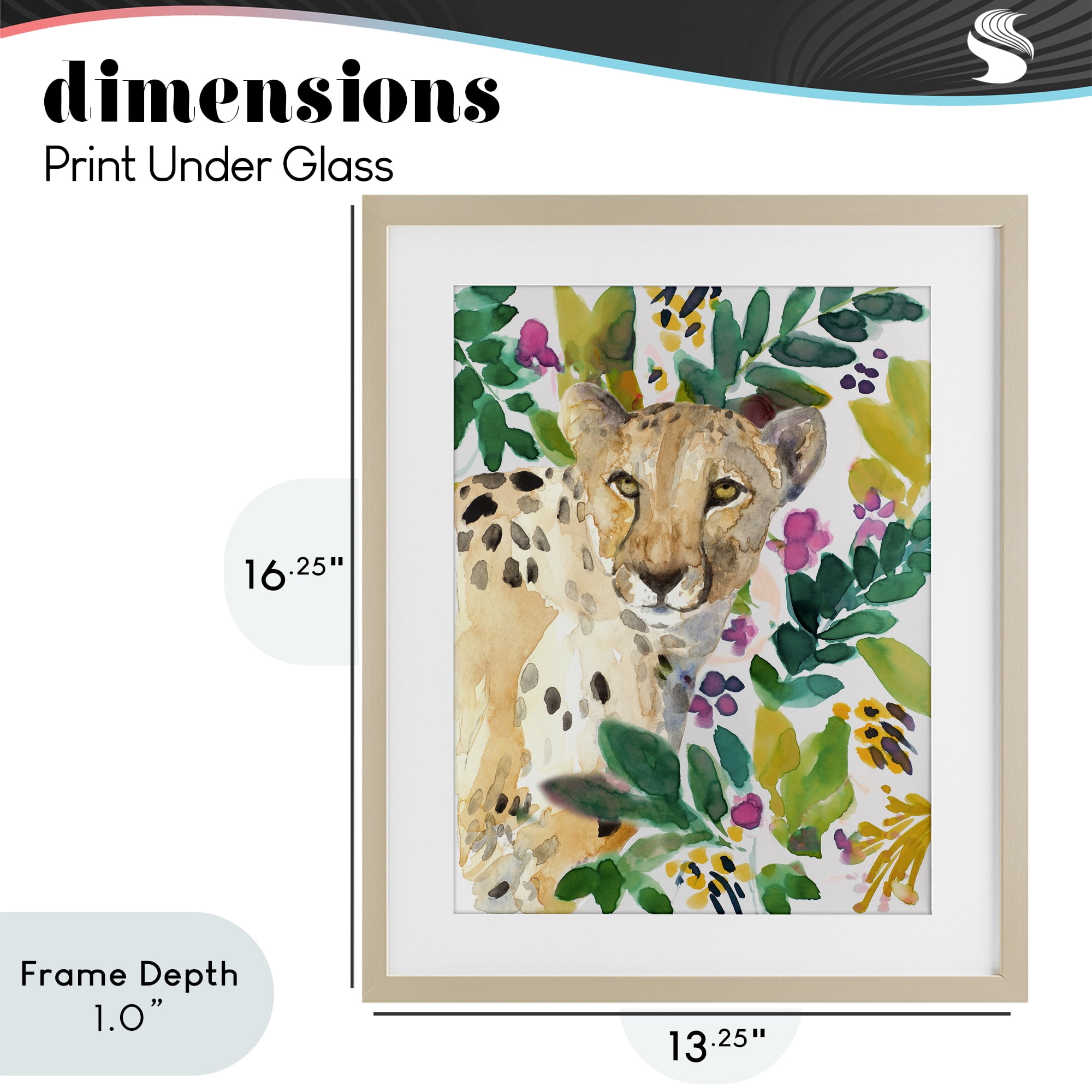 Stupell Industries Garden Plants Cheetah Birch Framed Print Under Glass, design by Lanie Loreth