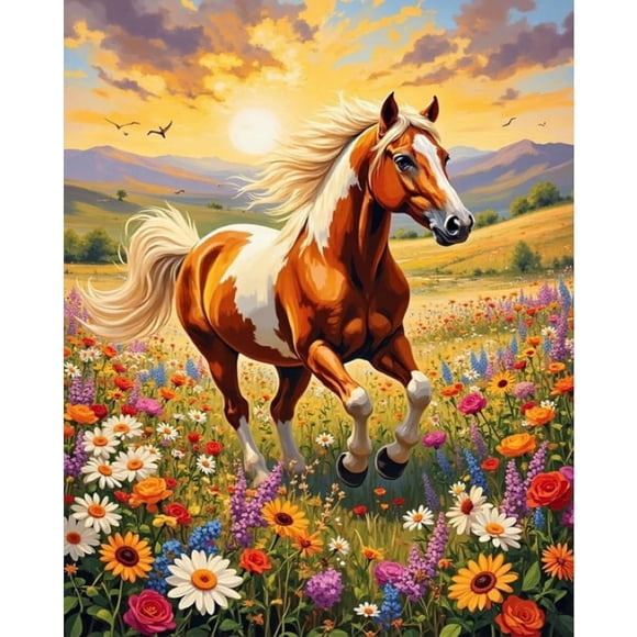 Starry Night Digital Oil Painting Set, suitable for adult beginners. Canvas landscape DIY acrylic oil painting by number, suitable for adults as a gift or home wall decoration, 40*50 cm, frameless.