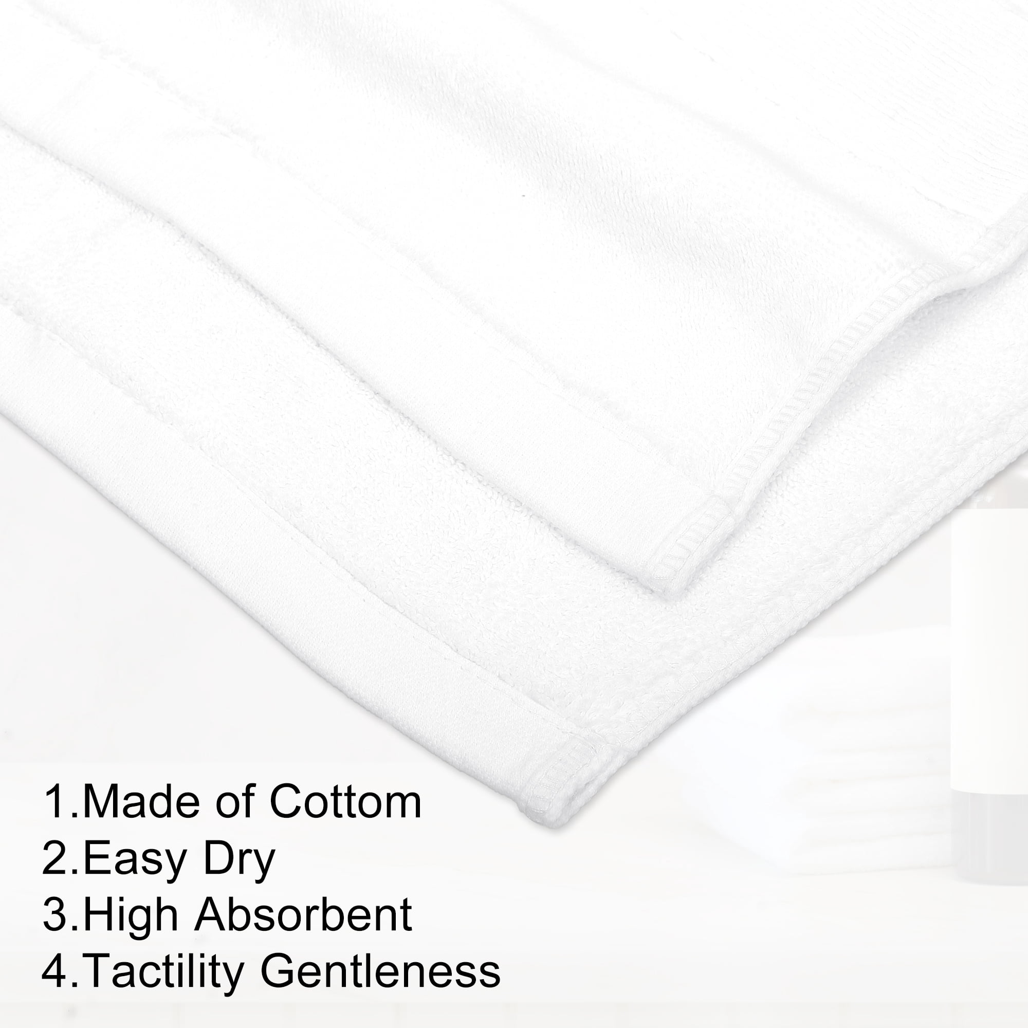 Unique Bargains 1 Pc Cotton Bath Towel Absorbent Cotton Towel 27.56"x55.12" White