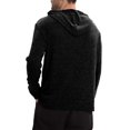 thumbnail image 4 of Mens Hoodies Pullover Oversized Cotton Fashion Waffle Knit Long Sleeve Lightweight Hooded Sweatshirt for Men (Black M), 4 of 5