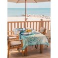 thumbnail image 2 of Outdoor Tablecloth with Umbrella Hole for Patio/Picnic/Party/Camping, Teal Sea Turtle Waterproof Table Cloth Rectangle Table Cover Washable, Summer Coastal Coral Ocean Linen Texture (54"x 80"), 2 of 8