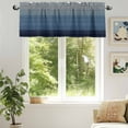 thumbnail image 6 of Navy Blue Valances for Windows, 60 x 18in, Gradient Diamond Plaid Rod Pocket Kitchen Valance Curtain Light Filtering Window Treatments for Living Room Bedroom, 1 Panel, 6 of 7