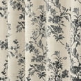 thumbnail image 2 of Psoiuetr Black Floral Linen Shower Curtain, Beige Cottagecore Shower Curtains for Bathroom 72" W x 72" L, 2 of 6