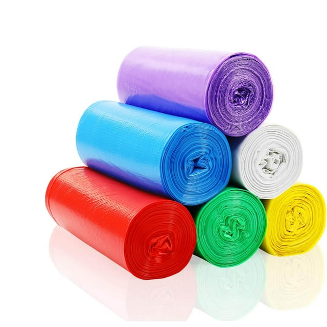 Bolsas de basura pequeñas, 168 unidades, bolsas de basura para baño, dormitorio, oficina, coche, hogar, papelera de basura de plástico, bolsas de arena para gatos, 6 colores