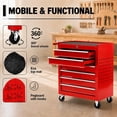 thumbnail image 7 of Memoryfield Rolling Tool Chest, 6 Drawer Tool Storage Cabinet with Locking System, Tool Cart Organizer for Garage Workshop, Red, 7 of 7