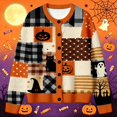 thumbnail image 2 of EliteGoogv Women's Halloween Graphic Cardigan Button Down Long Sleeve Knit Sweater Loose Fit Casual Fall Winter Outwear,XXL, 2 of 5