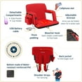 thumbnail image 5 of Alpcour X-Wide Heated Reclining Stadium Seat - Extra Thick Waterproof Chair with Wide Back Support - Red, 5 of 10