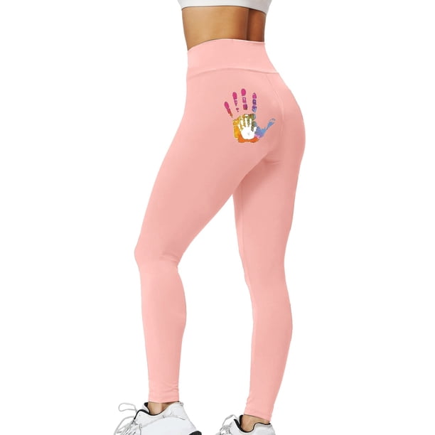 Gibobby Flare Leggings Pantalones Mujer Estampado Hip High Tight Fitting Sports Hip Fitness Peach Pantalones Cintura Yoga Yoga Pantalones(Rosa, M)