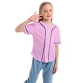 thumbnail image 2 of TIREOW Boys and Girls Baseball Jersey Boys Short Sleeve Button T-Shirts Fashion Hip Hop Casual Sports Solid Color Shirt, 2 of 7