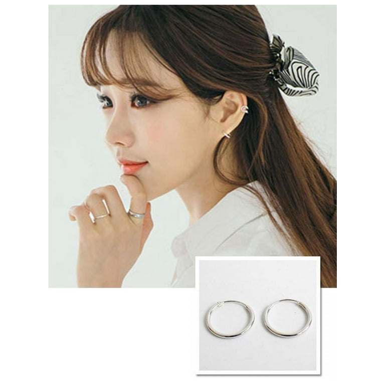 Midewhik Lithium Alloy Round Small Sleeper Hoops Earrings Set 3 Pairs Stud Earrings Hoop 8mm 10mm 12mm Walmart