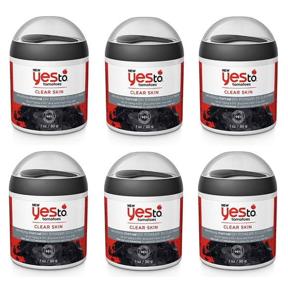 Yes To Tomates Clear Skin Charbon Détoxifiant Bricolage Poudre pour Masque en Argile, 1 Oz (Lot de 6)