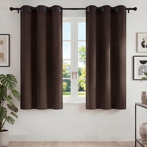 Cshidworld Blackout Curtains, 42"W x 63"L, Brown, Set of 2