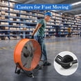 thumbnail image 6 of 24” Industrial Drum Fan, PRO CHOICE 9260 CFM High Velocity Floor Fan, 3 Speed Air Circulator w/180°Tilt, Orange, 6 of 8