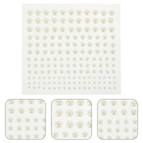 MUSEYA 4 Sheets White Round Pearl Stickers for Crafts Self-Adhesive Simulation Pearl for Nail Art