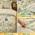 thumbnail image 6 of Kingrest Luxury 100% Organic Cotton King Duvet Cover Set Solid Color Art Decor, Soft & Breathable 3 Pieces King Bedding Sets, Pattern King Comfy Duvet Cover Set, with Zipper Closure, 6 of 9