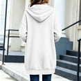 thumbnail image 6 of Ynynloco Women's Fall Winter Sweatshirt Dress Long Sleeve Hoodie dresses Half Zip Drawstring Hooded Tunic Tops with Pocket, 6 of 7