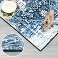 thumbnail image 5 of ZACOO 5'x7' Vintage Persian Rug Floral Medallion Area Rug Oriental Boho Print Rug Non Shedding Soft Foldable Throw Carpet for Dorm Nursery, Navy Blue, 5 of 6