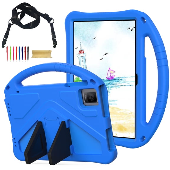for Revvl Tab 2 Case 2025, Children Friendly EVA Lightweight Handle Stand Cover with Shoulder Strap Shockproof Case for T-Mobile Revvl Tab 2 10.1" 2025 Tablet, Blue