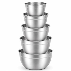 TINANA 5-Piece Stainless Steel Nesting Mixing Bowl Set