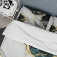 thumbnail image 4 of Designart "Gilded Green and Gold Geode Marble I" Abstract Marble Bedding Covert Set - Modern Green Abstract Bed Set With 1 Sham, 4 of 6