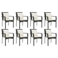 thumbnail image 2 of vidaXL 9 Piece Garden Dining Set with Cushions Black Poly Rattan, 2 of 5