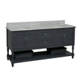 thumbnail image 2 of Beverly 72" Double Bathroom Vanity with Marine Gray Cabinet and Carrara Marble Top, 2 of 5