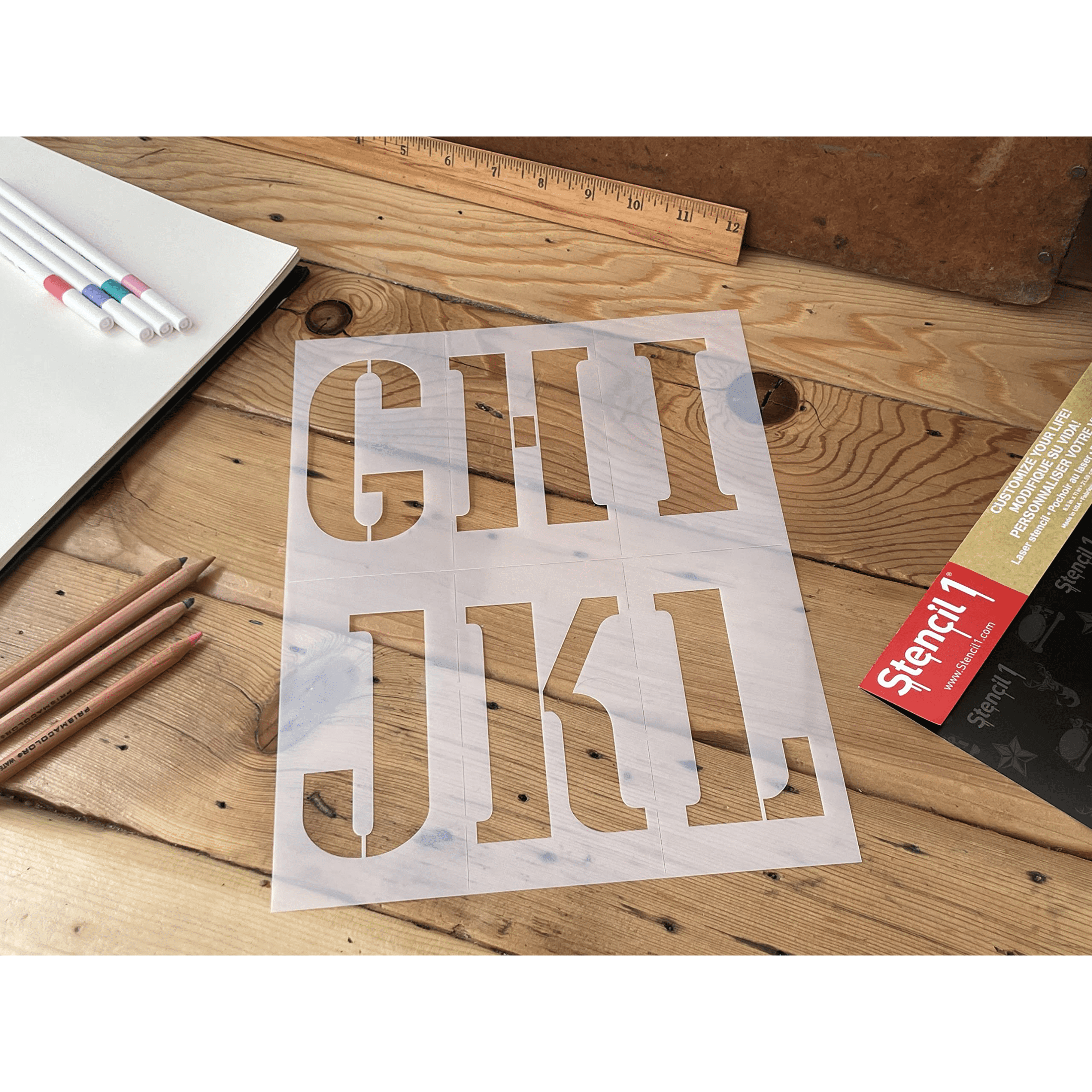Stencil1 Cargo Font Stencils - 4" Art Stencils