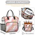 thumbnail image 5 of OBREWU Pink and Gold Marble Texture Women's Insulated Leakproof Large Lunch Bag, Oxford Cloth, 5 of 7