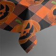 thumbnail image 4 of Checkered Pumpkin Halloween Pattern Rectangle Tablecloth 60"x102",Waterproof Polyester Rectangle Table Cloth, Wipeable Spillproof Polyester Tablecloth for Dining, Camping, Indoor and Outdoor, 4 of 6