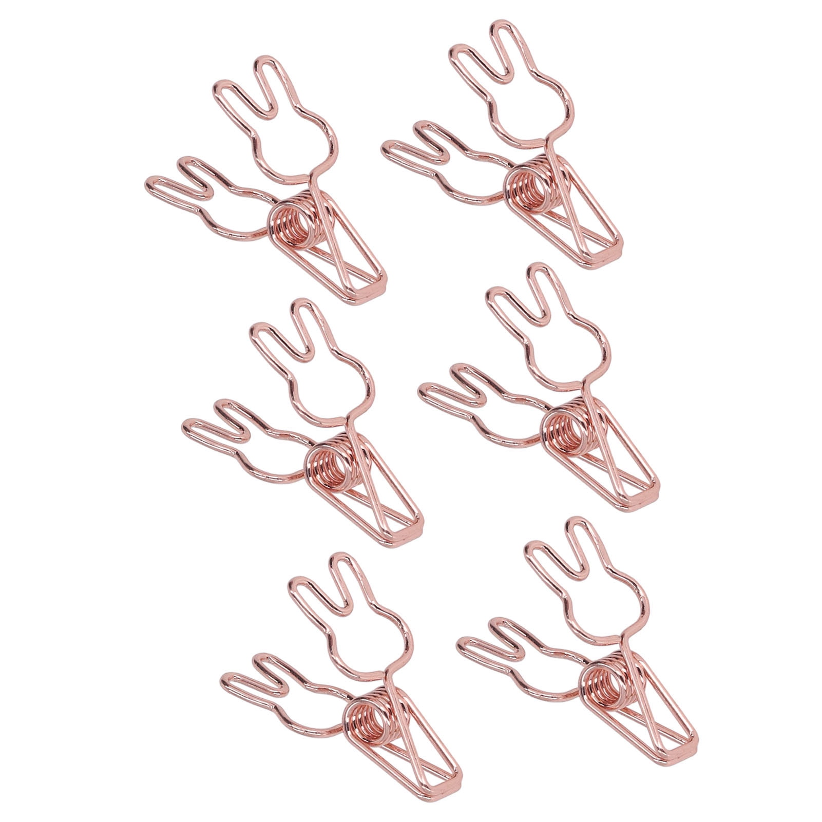 BOKYAN 100Pcs Bunny Binder Clips, Hollow Out Cute Metal Small Paper Clips for Documents, Clothes, Paper, Rose Gold (7.87 inches / 20 cm)