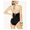 thumbnail image 2 of Bar III Strappy Plunging One-Piece Swimsuit (Black, S), 2 of 2