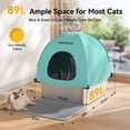 thumbnail image 3 of Caja de arena para gatos Meowant de acero inoxidable con tapa extra grande, 3 of 8